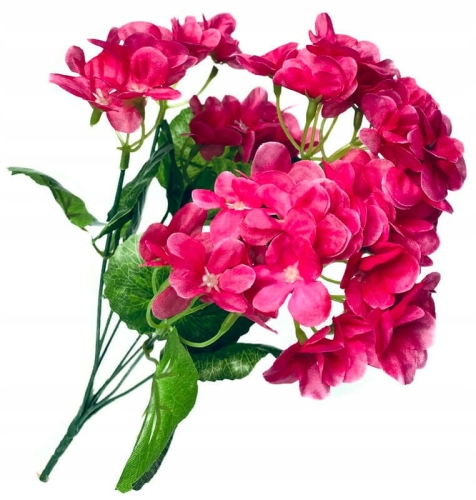Sztuczny Bukiet Różowych Kwiatów Pelargonii 34 cm