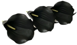 Kalla Piankowa Czarna Cantedeskia Zestaw 3 Sztuki Premium 11 cm Kwiat Sztuczny