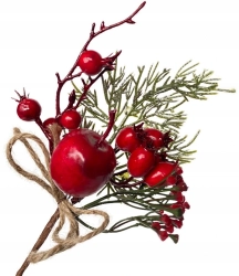 Kompozycja Świąteczna Dekoracja Dzika Róża Jabłko