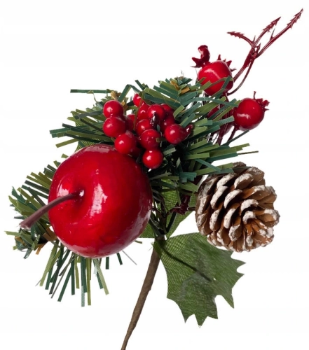 Kompozycja Świąteczna Dekoracja Dzika Róża Jabłko Sztuczne Kwiaty