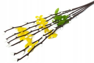 Bukiet Bazie Wielkanoc 6 Gałązek Ozdoba Sztuczne Kwiaty