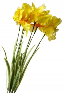 Bukiet Irys Żółty Premium 6 Gałązek Ozdoba Kwiat Sztuczny