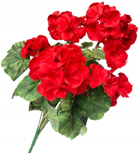 Bukiet Pelargonia Czerwona Premium Kwiat Sztuczny