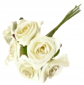 Piankowe Róże Bukiet Kremowy 6 Gałązek Kwiaty Sztuczne