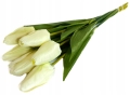 Sztuczne Tulipany Bukiet Kwiatów Białych 6 Gałązek Dekoracja Wiosenna