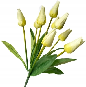 Sztuczny Bukiet Tulipanów Białych 9 Kwiatów Wiosna