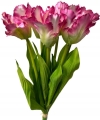 Sztuczny Bukiet Kwiatów Tulipan Różowy Strzępiasty 6 Gałązek Wiosenna Dekoracja