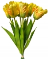 Sztuczny Bukiet Kwiatów Tulipan Żółty Strzępiasty 6 Gałązek