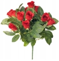 Sztuczny Bukiet Czerwonych Róż 14 Główek Premium Kompozycja Do Wnętrz