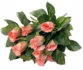 Sztuczny Bukiet Łososiowych Róż 14 Główek Premium Kompozycja Dekoracja