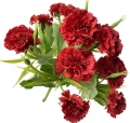 Bukiet Czerwony Goździk 5 Gałązek Kompozycja Sztuczne Kwiaty