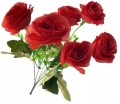 Sztuczny Bukiet Kwiatów Róż 6 Gałązek Czerwonych