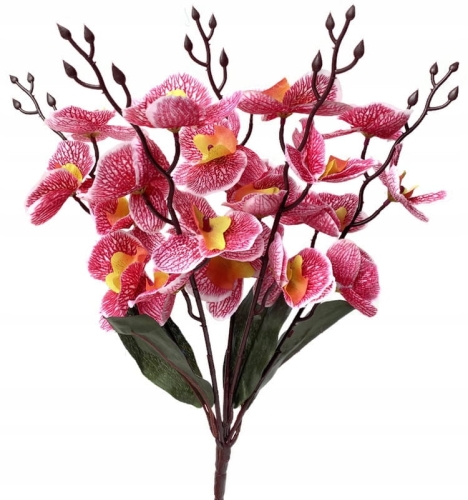Sztuczny Bukiet Kwiatów Storczyk Różowy 5 Gałązek
