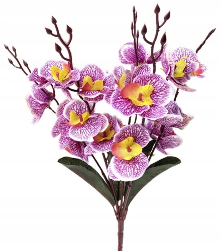 Sztuczny Bukiet Kwiatów Storczyk Fioletowy 5 Gałązek