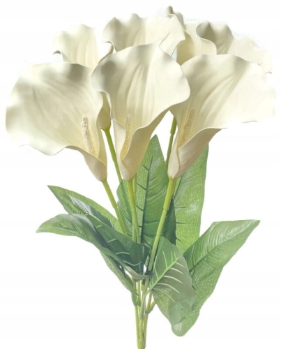 Kalia Kremowa Sztuczny Bukiet Kwiatów Kalla 7 Główek