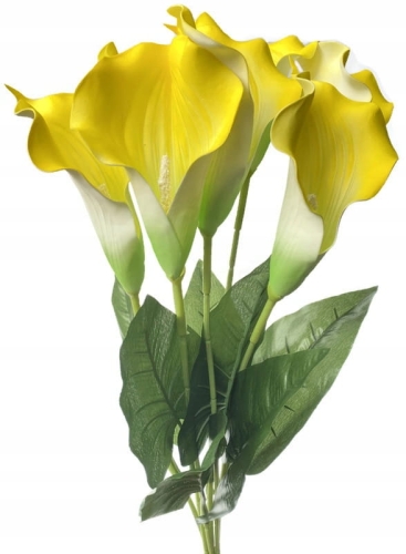 Kalia Żółta Sztuczny Bukiet Kwiatów Kalla 7 Główek