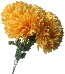Sztuczny Bukiet Chryzantemy 5 Główek Pomarańczowych Premium Kwiat Sztuczny