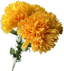 Sztuczny Bukiet Chryzantemy 5 Główek Żółtych Premium Kwiat Sztuczny