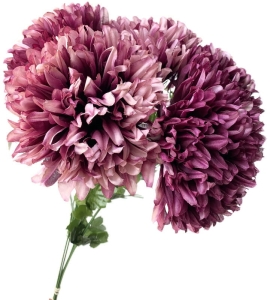 Sztuczny Bukiet Chryzantemy 5 Główek Różowych Premium Kwiat Sztuczny