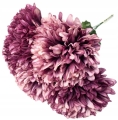Sztuczny Bukiet Chryzantemy 5 Główek Różowych Premium Kwiat Sztuczny Na Cmentarz