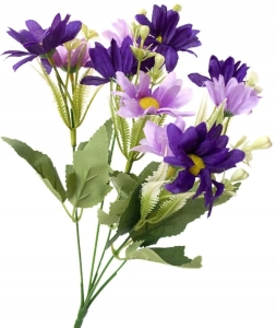 Stokrotka Bukiecik Margerytka Fioletowa 5 Gałązek Sztuczne Kwiaty