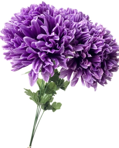 Sztuczny Bukiet Chryzantemy 5 Główek Fioletowych Premium Kwiat Sztuczny