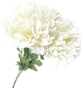 Sztuczny Bukiet Chryzantemy 5 Główek Kremowych Premium Kwiat Sztuczny