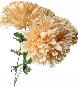 Sztuczny Bukiet Chryzantemy 5 Główek Budyniowych Premium Kwiat Sztuczny