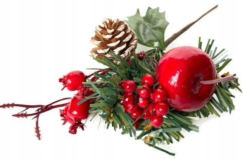 Bukiet Pik Świąteczny Jabłko Ozdoba Kwiat Sztuczny