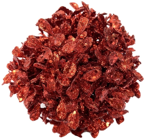 Czerwona Kula Brokatowa Boże Narodzenie Kwiat Sztuczny