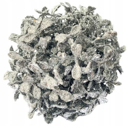 Srebrna Kula Brokatowa Boże Narodzenie Kwiat Sztuczny