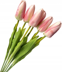 Sztuczny Bukiet Kwiatów Tulipan Różowy 6 Gałązek Do Wazonu