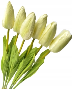 Sztuczny Bukiet Kwiatów Tulipan Jasny 6 Gałązek Do Kompozycji