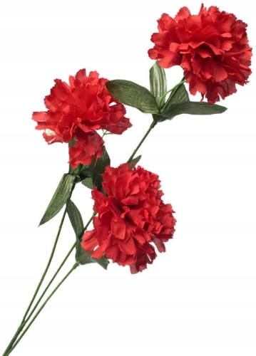 Sztuczny Kwiat Goździk Czerwony Gałązka Premium Do Wazonu Wielkanoc Święta