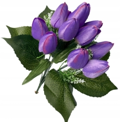 Sztuczny Bukiet Kwiatów Tulipan Fioletowy Wielkanoc