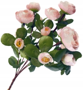 Sztuczny Bukiet Kwiatów Piwonii Różowych 6 Gałązek Do Kompozycji