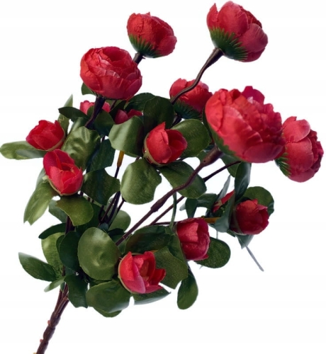 Sztuczny Bukiet Kwiatów Piwonii Czerwonych 6 Gałązek Do Stroików Do Wazonu