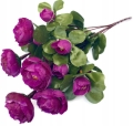 Sztuczny Bukiet Kwiatów Piwonii Fioletowych 6 Gałązek Do Stroików