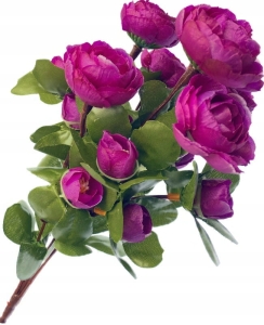 Sztuczny Bukiet Kwiatów Piwonii Fioletowych 6 Gałązek Do Stroików