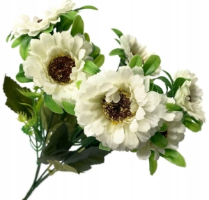Biały Sztuczny Bukiet Kwiatów Gerbery 6 Gałązek Premium Dekoracja