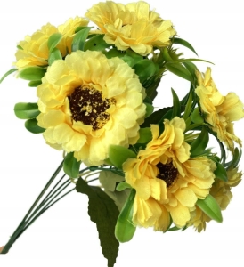 Żółty Sztuczny Bukiet Kwiatów Gerbery 6 Gałązek Premium Dekoracja