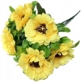 Żółty Sztuczny Bukiet Kwiatów Gerbery 6 Gałązek Premium Dekoracja