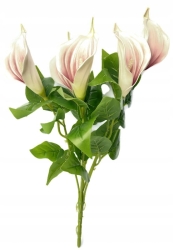 Sztuczny Bukiet Kwiatów Cantedeskia Kalla 5 Gałązek Różowych