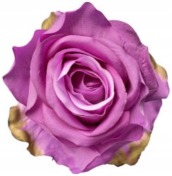 Sztuczny Kwiat Róży Fioletowy Główka Szerokość 9 cm Do Kompozycji