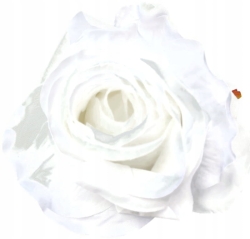 Sztuczny Kwiat Róży Biały Główka Szerokość 9 cm Do Kompozycji