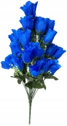 Sztuczny Bukiet Kwiatów Róży 24 Główek Niebieskich Kompozycja