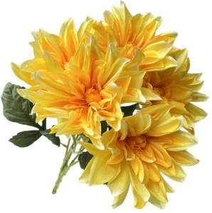 Sztuczny Bukiet Kwiatów Aster 5 Gałązek Pomarańczowych Dekoracja Kwiatowa