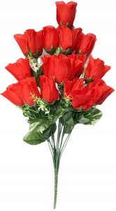 Bukiet Róż 18 Główek Róży Czerwonej Sztuczne Kwiaty