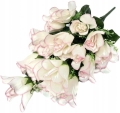 Bukiet Róż 18 Główek Róży Różowej Sztuczne Kwiaty Cmentarz