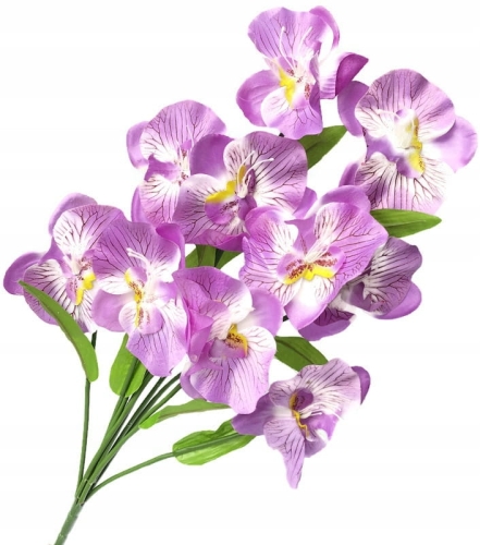 Kwiat Sztuczny Storczyk Fioletowy Bukiet 10 Gałązek Do Stroików Wazon